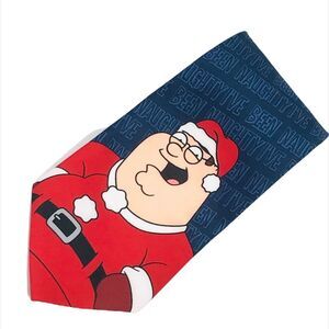 Family Guy I’ve Been Naughty Santa Tie Red Blue